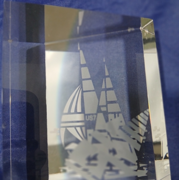 Steuben Glass Sailboat Prism Paperweight Large Crystal Nautical Decor - Picture 3 of 4